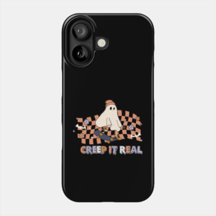 Creep it Real Cool Ghost on Skateboard Halloween Phone Case