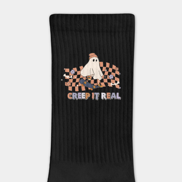 Creep it Real Cool Ghost on Skateboard Halloween by The WYLD Tribe