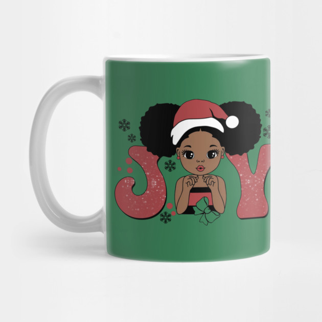 Black Girl Santa Hat Christmas Joy by The WYLD Tribe