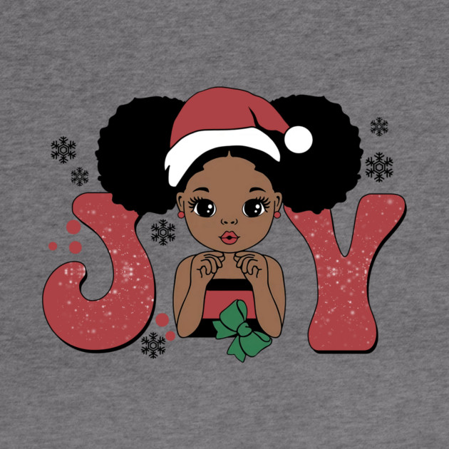 Black Girl Santa Hat Christmas Joy by The WYLD Tribe
