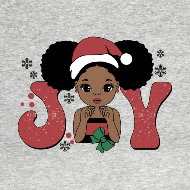 Black Girl Santa Hat Christmas Joy by The WYLD Tribe