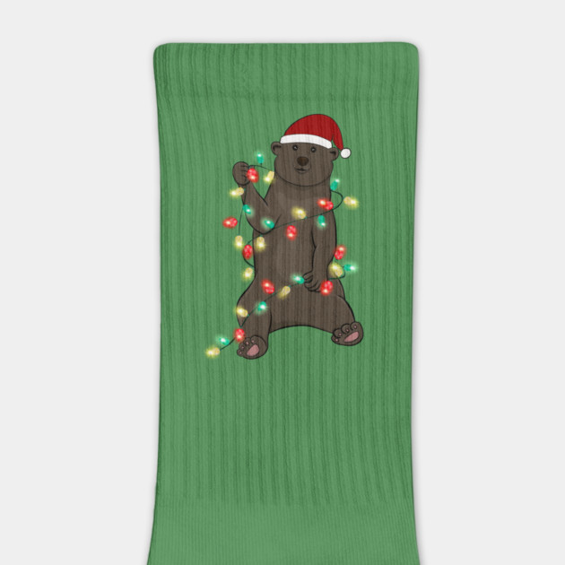 Bear Wrapped With Christmas Lights by The WYLD Tribe