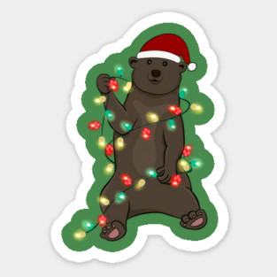 Bear Wrapped With Christmas Lights Magnet