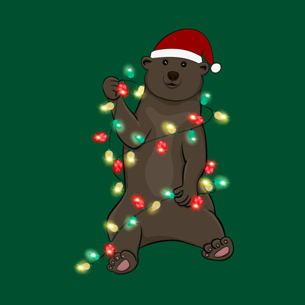 Bear Wrapped With Christmas Lights by The WYLD Tribe