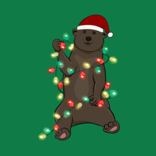 Bear Wrapped With Christmas Lights T-Shirt