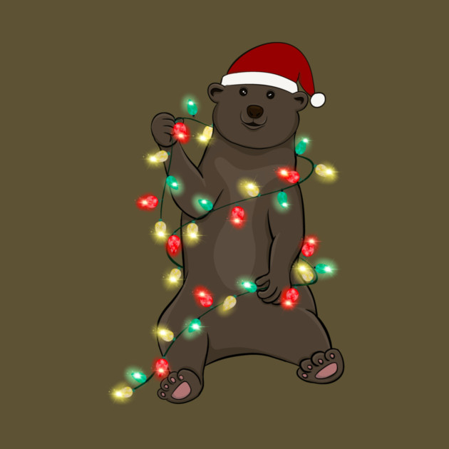 Bear Wrapped With Christmas Lights by The WYLD Tribe