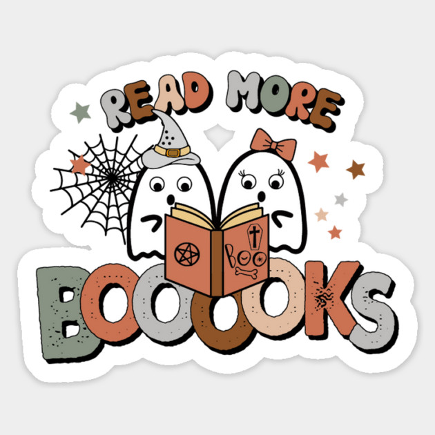 Read More Booooks Ghost Boo Halloween Sticker by The WYLD Tribe