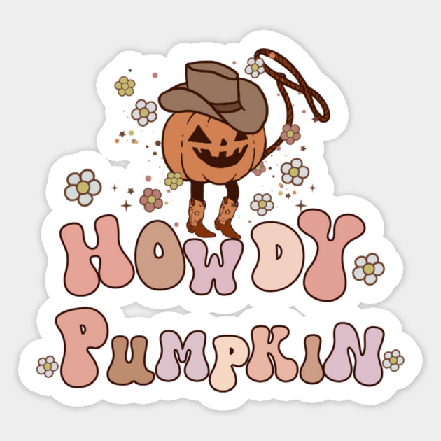 Halloween Howdy Pumpkin Cowboy Cowgirl Magnet by The WYLD Tribe