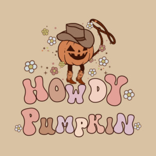 Halloween Howdy Pumpkin Cowboy Cowgirl T-Shirt