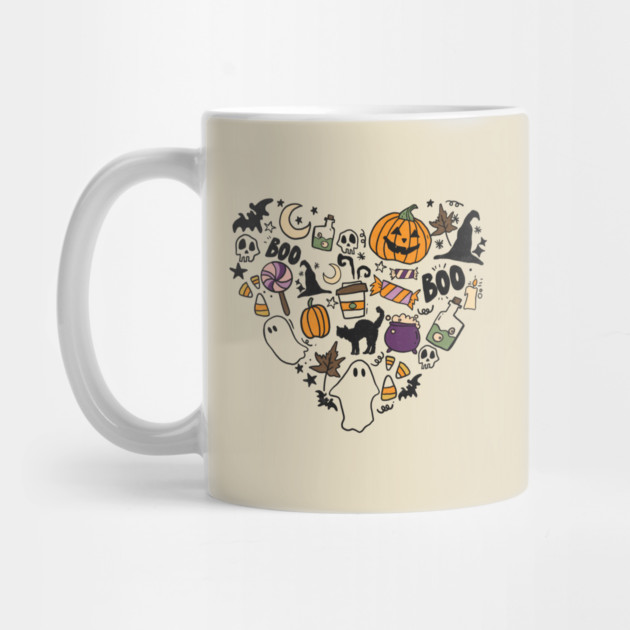 Heart Shape Halloween Spooky Ghost Boo Pumpkin by The WYLD Tribe