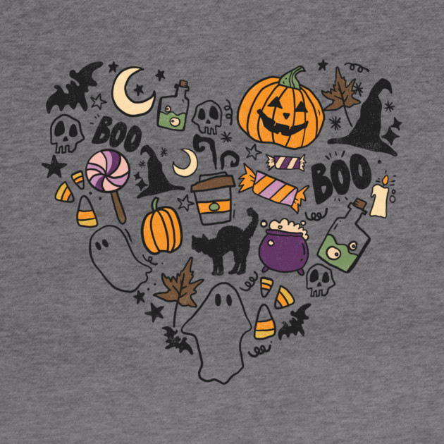 Heart Shape Halloween Spooky Ghost Boo Pumpkin by The WYLD Tribe