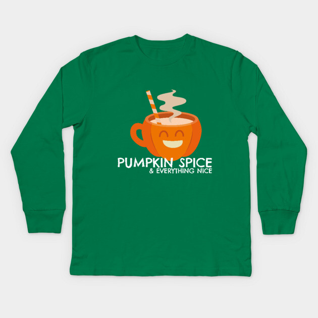 Pumpkin Spice & Everything Nice Kids Long Sleeve T-Shirt by MCALTees