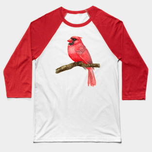 Cardinal bird watercolor Baseball T-Shirt