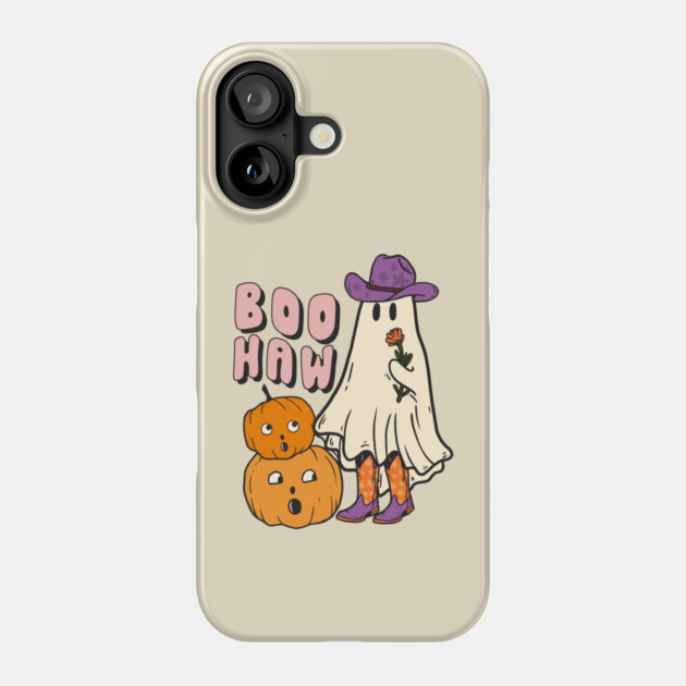 Halloween Boo Haw Ghost Funny Cowboy Cowgirl Phone Case by The WYLD Tribe