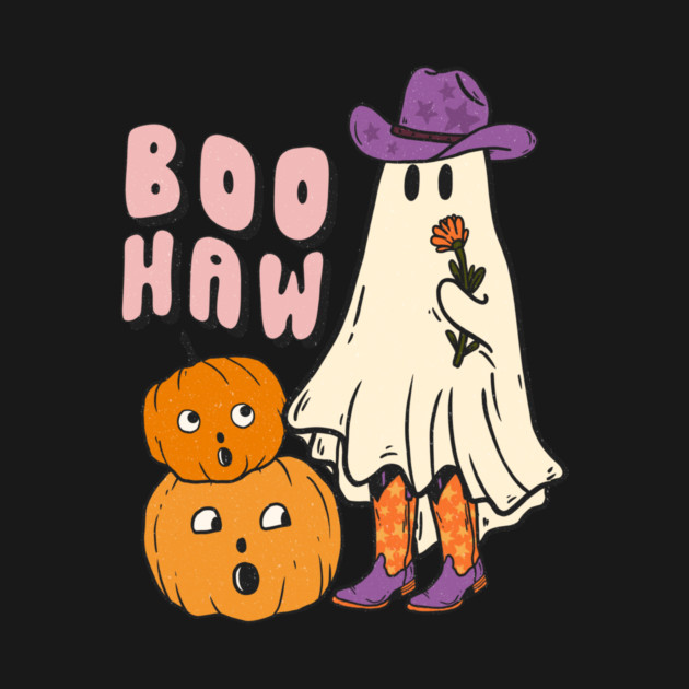 Halloween Boo Haw Ghost Funny Cowboy Cowgirl by The WYLD Tribe