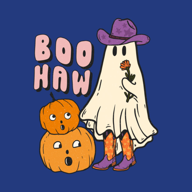 Halloween Boo Haw Ghost Funny Cowboy Cowgirl by The WYLD Tribe