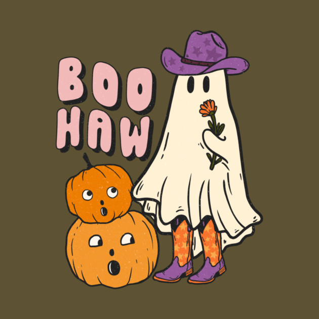 Halloween Boo Haw Ghost Funny Cowboy Cowgirl by The WYLD Tribe