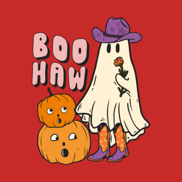 Halloween Boo Haw Ghost Funny Cowboy Cowgirl by The WYLD Tribe