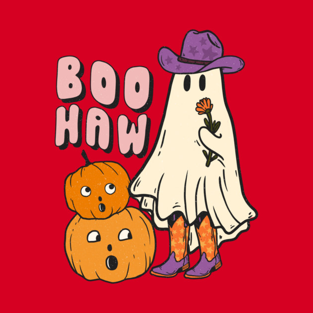 Halloween Boo Haw Ghost Funny Cowboy Cowgirl by The WYLD Tribe