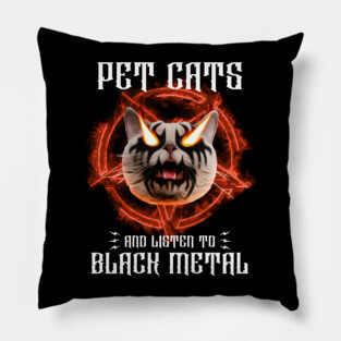 Black Cat Metal Pillow