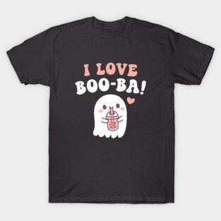 Cute Ghost I Love BOOba Boba Tea Funny T-Shirt