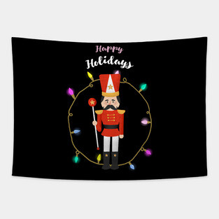 Happy Holidays Nutcracker Tapestry