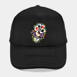 playing cards hand held Tattoo Hat