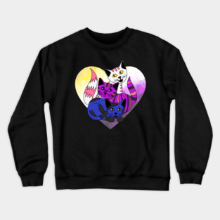 Three Genderfluid Kitties Crewneck Sweatshirt