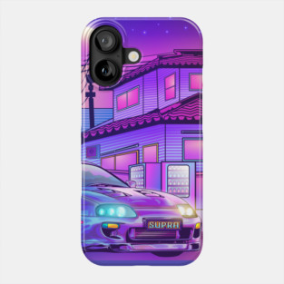 Toyota Supra mk4 Car Synthwave Phone Case