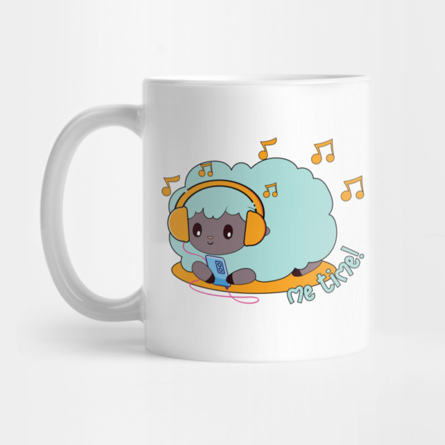 cute green sheep listening to music by TurnEffect