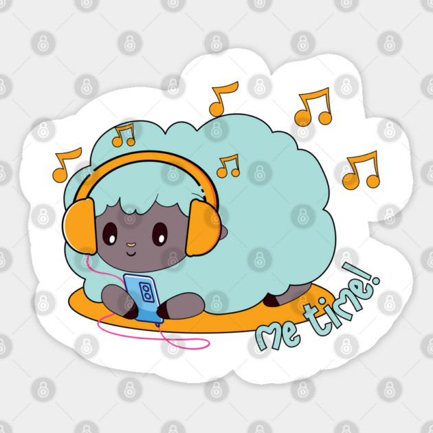 cute green sheep listening to music Sticker by TurnEffect