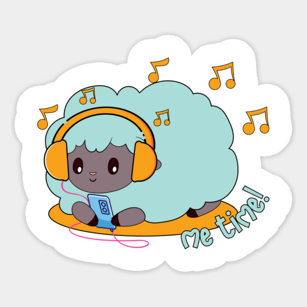 cute green sheep listening to music Magnet by TurnEffect