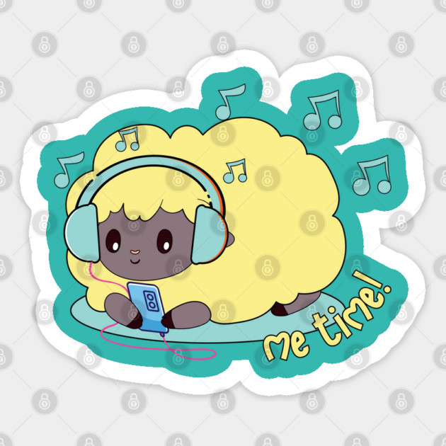 cute yellow sheep listening to music Sticker by TurnEffect