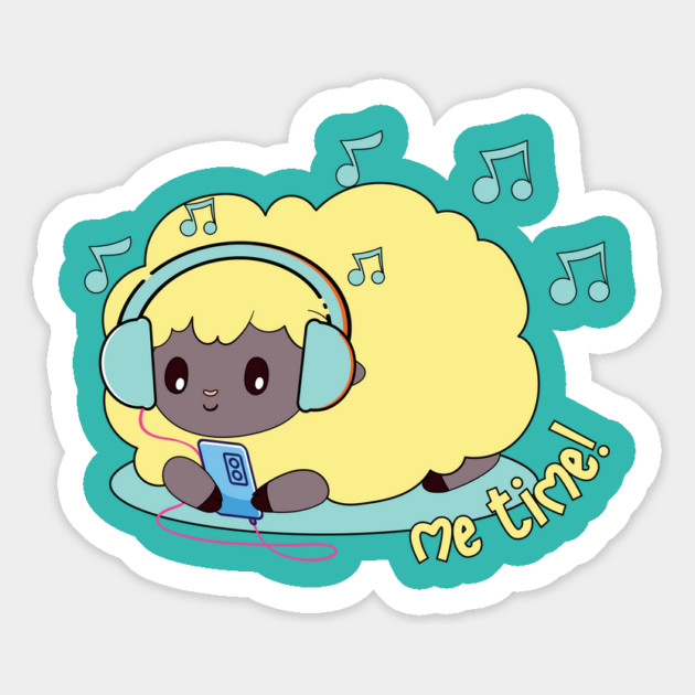 cute yellow sheep listening to music Magnet by TurnEffect
