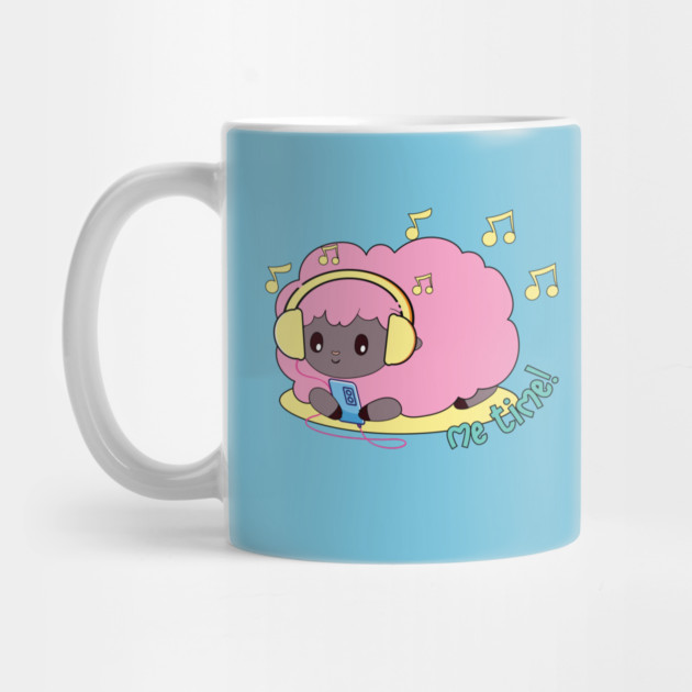 Cute pink sheep listening to music by TurnEffect