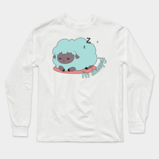 cute green sheep sleeping pacefully Long Sleeve T-Shirt