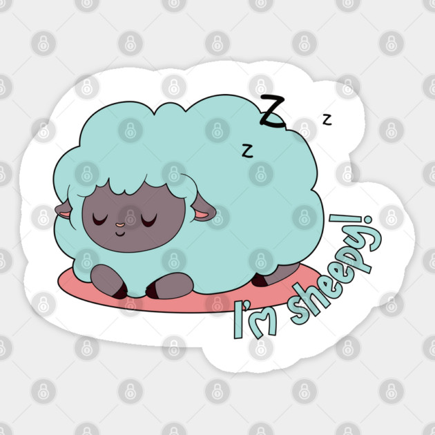 cute green sheep sleeping pacefully Sticker by TurnEffect