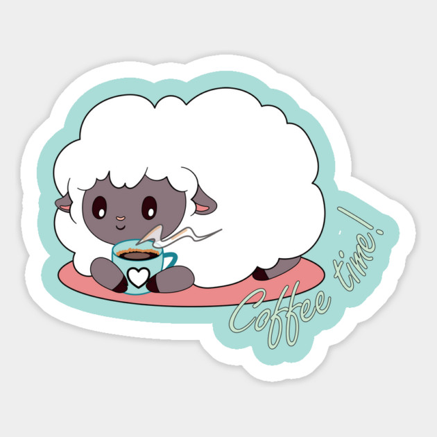 coffee time - sheep holding a coffee mug Magnet by TurnEffect