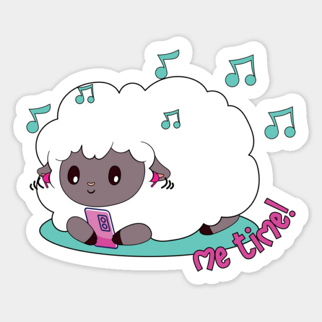 cute sheep listening to music on wireless headphones Magnet by TurnEffect