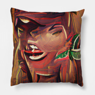 Tiki Queen Elizabeth who is also dead Pillow
