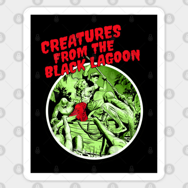 Creatures From The Black Lagoon Vintage Retro Horror Halloween Scary Sticker by Joaddo