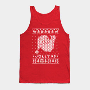 JOLLY AF Ugly Christmas Sweater Tank Top