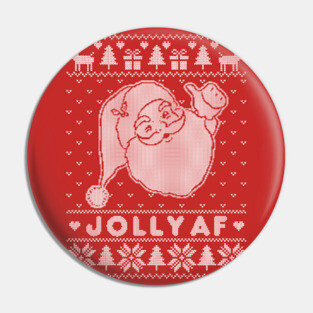 JOLLY AF Ugly Christmas Sweater Pin