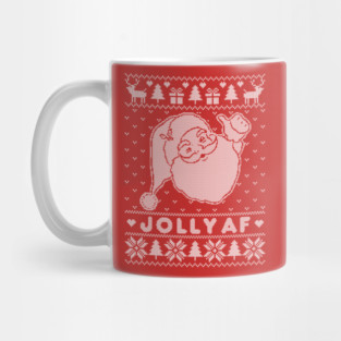 JOLLY AF Ugly Christmas Sweater Mug
