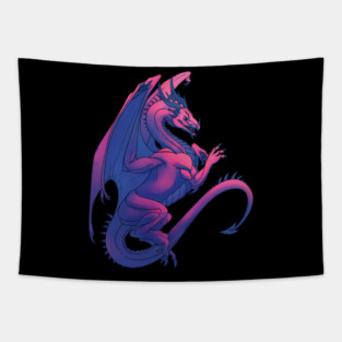 Purple dragon flying Tapestry