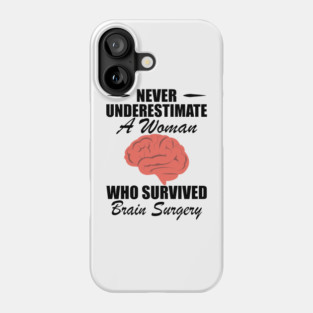 Brain Surgery - Never underestimate a woman who survived brain surgery Phone Case