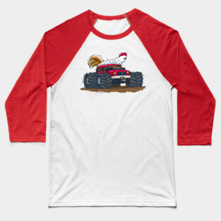 Monster Truck Chicken Baseball T-Shirt