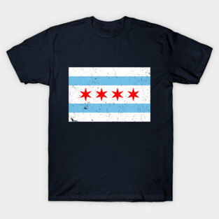 Vintage Distressed Chicago City Flag T-Shirt