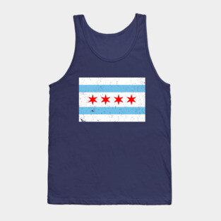 Vintage Distressed Chicago City Flag Tank Top