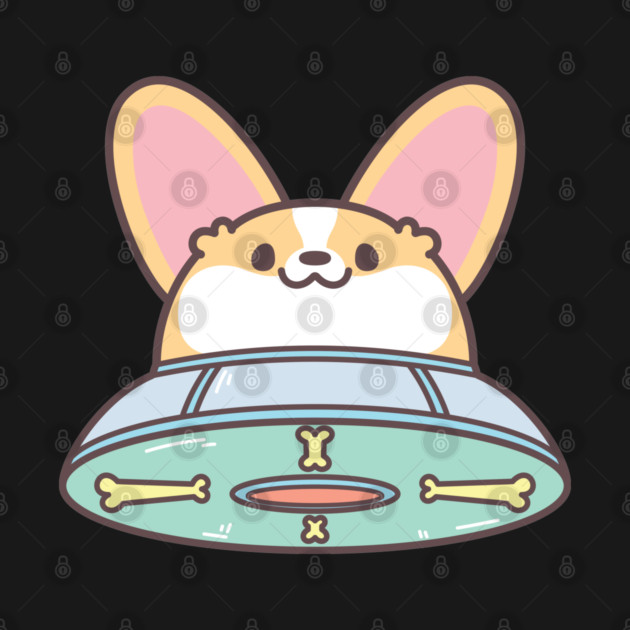 Corgi Pizza UFO at Purple Planet Galaxy by XEENYEE